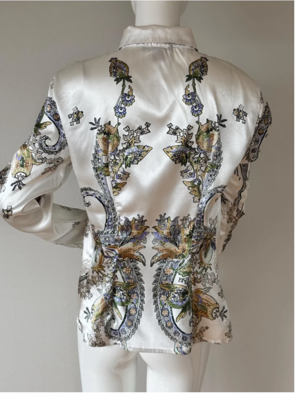 Roberto Cavalli Satin Blouse Fitted Designer Top - Picture 2 of 7